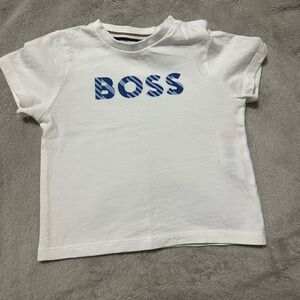Boss White and Blue Short Sleeve Tee
